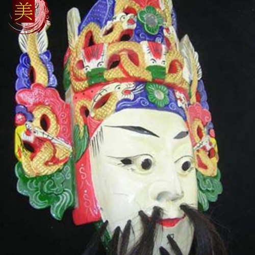 貴州 漢民族 オペラ仮面セット 中国 ドラマ インテリア 100% ウッド