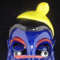 貴州漢民族 儺戯仮面 中国インテリア ウォール装飾 儀式ダンス 100%ウッド クラフト 民族アート#113 2枚目の画像
