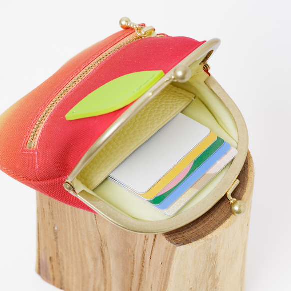 鮮やかりんご がま口財布 5枚目の画像