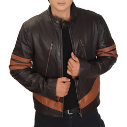 羊革・ストライプ付きライダージャケット Sheep Leather Rider Jacket with Stripes 2枚目の画像