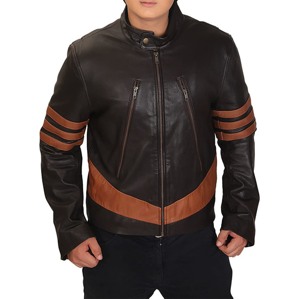 羊革・ストライプ付きライダージャケット Sheep Leather Rider Jacket with Stripes 1枚目の画像