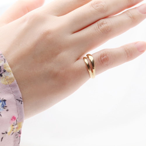 ete ダブル ピンキーリング 925 YG Sサイズ ete ダブル ピンキーリング 925 YG Sサイズ