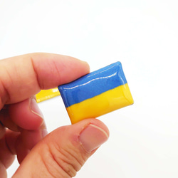 H様むけ【売上50%寄付】ウクライナ国旗の七宝焼ピンブローチ[受注生産] 6枚目の画像