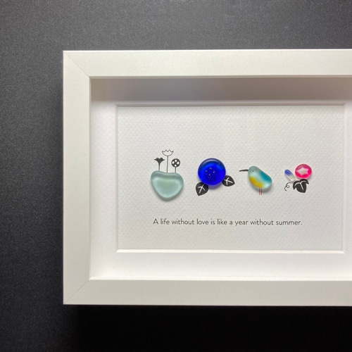 シーグラスアート「花と鳥・夏」 その他アート ゆきみ工房 通販