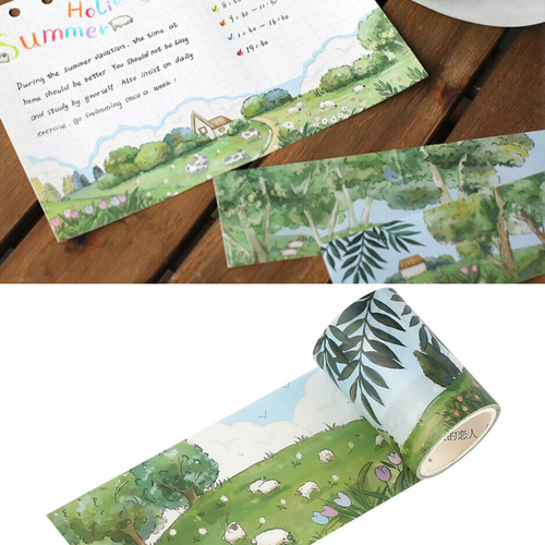 海外マスキングテープ巻売り 草 風景マスキングテープ 海外マスキングテープ巻売り 駅のホーム 風景マスキングテープ