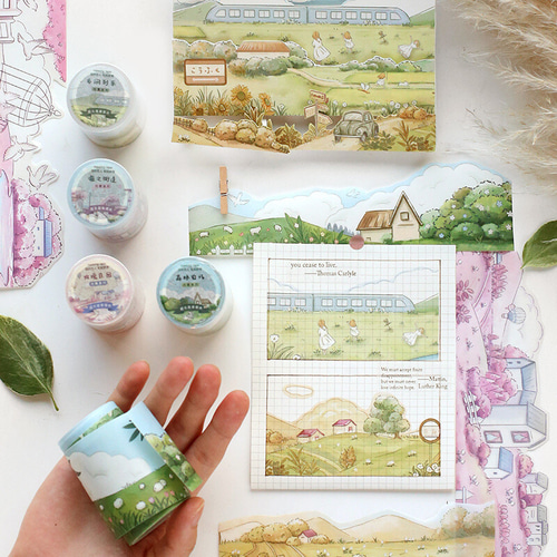 新商品！『幅広マスキングテープ 風景シリーズ【牧場】』～50mm×3m巻き