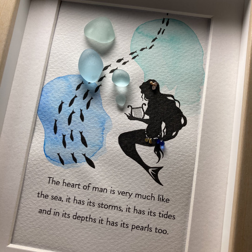 シーグラスアート 歌うマーメイド♪ 今、私が会いたい人】ただ一つの