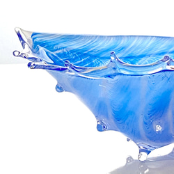 受注製作：貝殻のガラスの入れ物、青い海の「シェルの器」 10枚目の画像