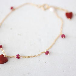 14KGF ruby redheart　bracelet [kgf3995] 2枚目の画像