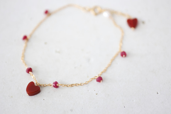 14KGF ruby redheart　bracelet [kgf3995] 2枚目の画像