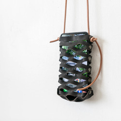 レザーメッシュカゴ/スマホサコッシュ/メガネケース/グレーブラック 8枚目の画像