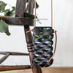 レザーメッシュカゴ/スマホサコッシュ/メガネケース/グレーブラック 1枚目の画像