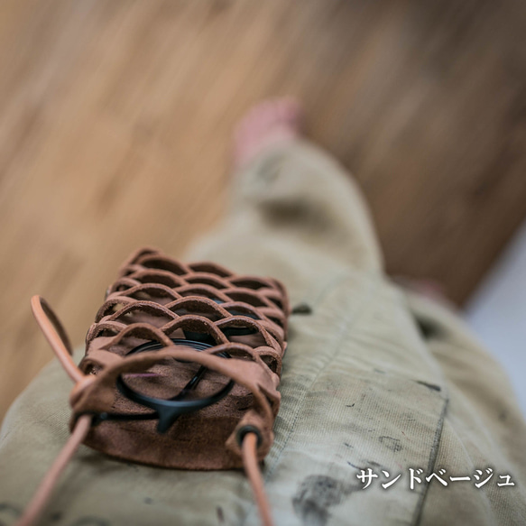 レザーメッシュカゴ/スマホサコッシュ/メガネケース/グレーブラック 15枚目の画像