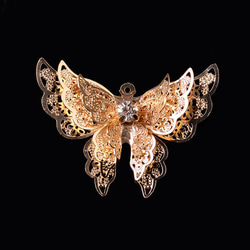 透かしパーツ　真鍮　バタフライ 蝶  ちょうちょ ヘアアクセサリー　カラーMIX　6枚 5枚目の画像