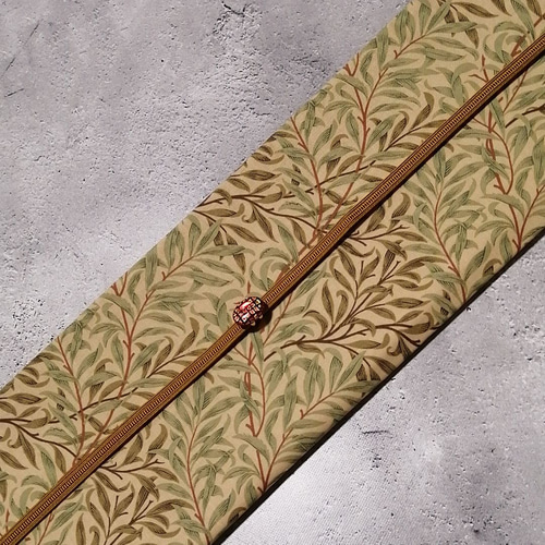 開き名古屋帯　ウィリアムモリス　アネモネ×ピンパーネル　リバーシブル 開き名古屋帯ウィリアムモリスピンパーネル×アネモネリバーシブル