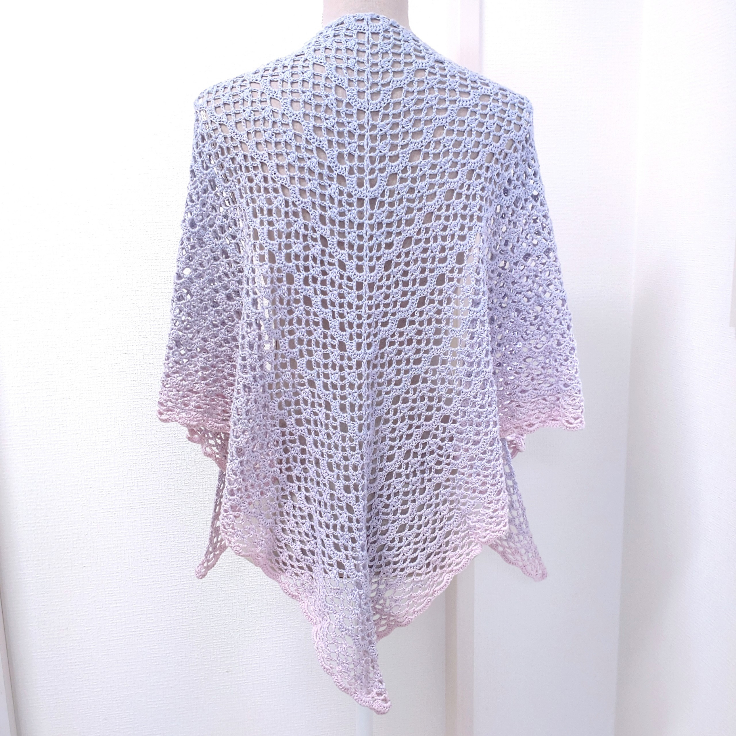 他店にて完売＊ショール 三角ショール バレエショール コットン 手編み