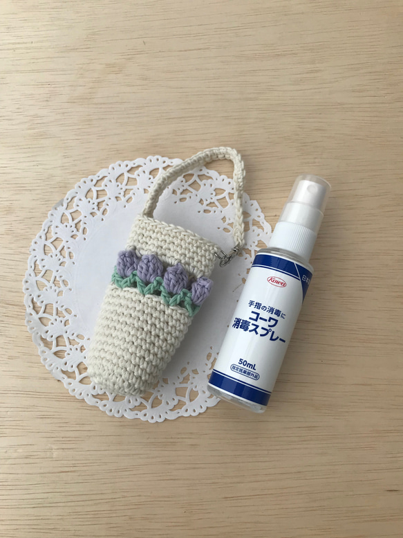 50ml携帯用アルコールスプレーボトルホルダー♡チューリップ 5枚目の画像