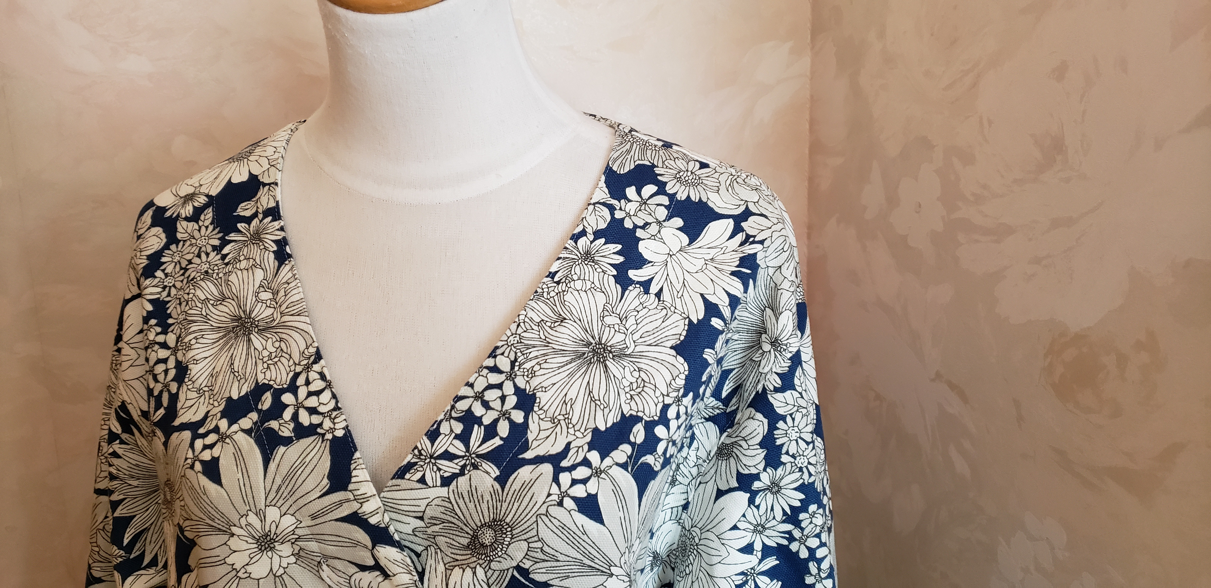 花柄コート～ブルー～