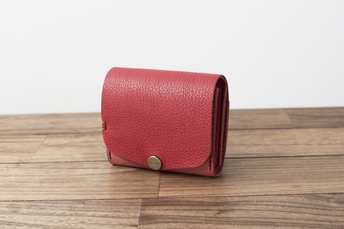 BRIDLE & SOFT 2つ折り財布／レッド※受注製作