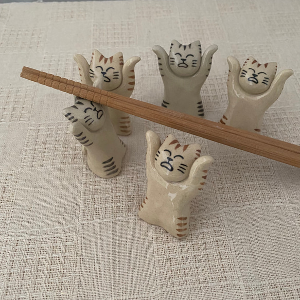 猫の箸置き5個セット（バンザイB） 11枚目の画像