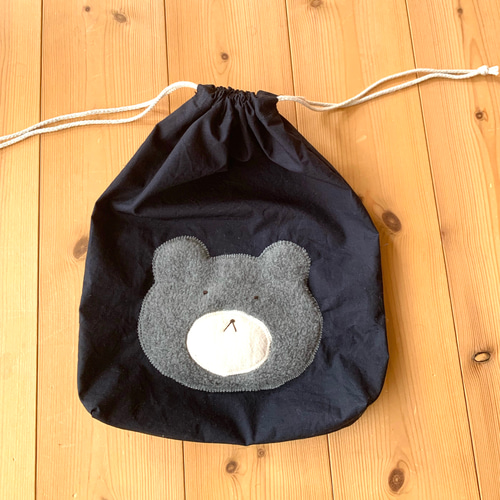 3日以内】くまさん✳︎巾着・着替え袋 体操服袋・お着替え袋 asuuumi