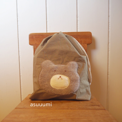 お着替え袋　　くまさんイブル✳︎ お着替え袋 くまさんイブル✳︎