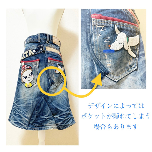 お手持ちのデニムパンツをスカートにリメイクします フレアスカート