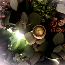 【生花】グリーン×グリーンリース　＊ 市場の仕入れによって花材は変わります 9枚目の画像