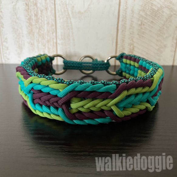 パラコード首輪#516 中型犬〜超大型犬向き ハーフチョーク リード