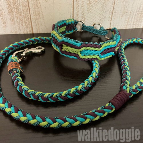 パラコード首輪#516 中型犬〜超大型犬向き ハーフチョーク リード