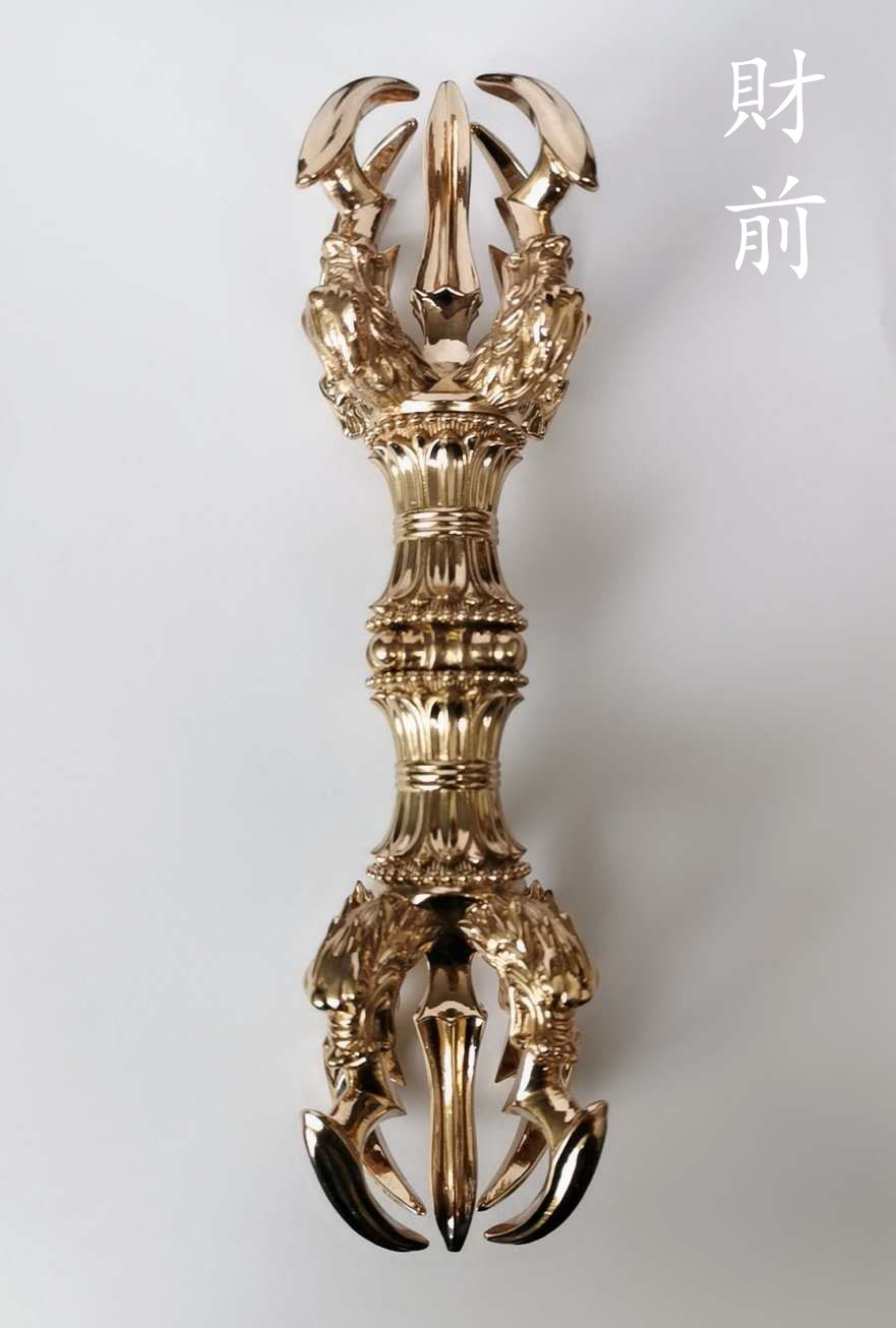 チベット仏教法器 大五鈷杵 金剛杵 真鍮製 vajra 密教法具 22cm-