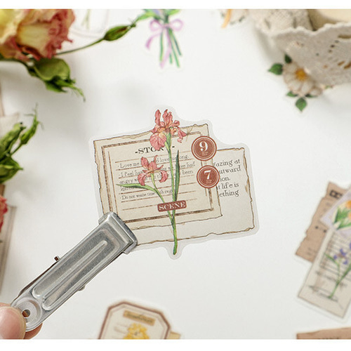 新商品！『シール 花コラージュシリーズ 赤い花 30枚入 [ S-667