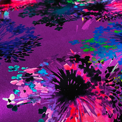 Wishwell 110cm x 50cmずつ切売 - Flower Explosion/Purple 3枚目の画像