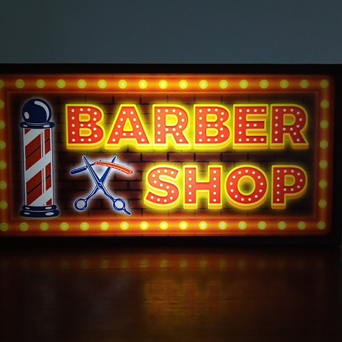 バーバー 理容室 ヘアーサロン アメリカン 床屋 サイン