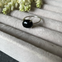 【2点セット販売】 【初夏】宝石質AAAルビー×ブラックオニキス    天然石リング 指輪  サイズ変更 16枚目の画像