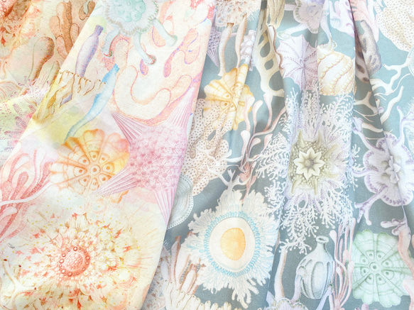 海之長裙 * 珊瑚礁和貝殼圖案 * 寬鬆自由尺碼 * 長款 * 100% 棉 * 珍珠粉色 第8張的照片