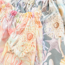 海之長裙 * 珊瑚礁和貝殼圖案 * 寬鬆自由尺碼 * 長款 * 100% 棉 * 珍珠粉色 第9張的照片