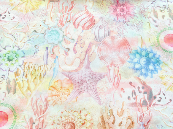 海之長裙 * 珊瑚礁和貝殼圖案 * 寬鬆自由尺碼 * 長款 * 100% 棉 * 珍珠粉色 第6張的照片