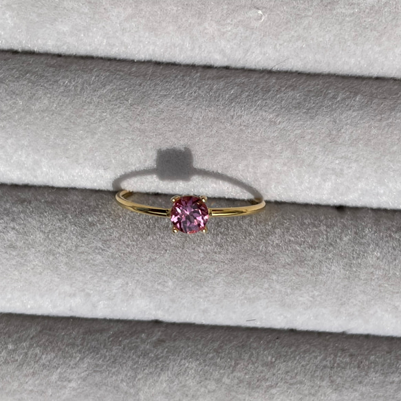Rose pink ring   マラヤガーネット 6枚目の画像
