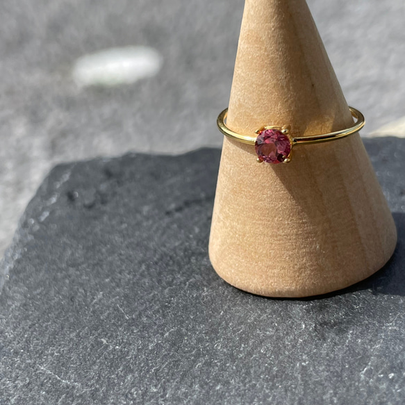 Rose pink ring   マラヤガーネット 3枚目の画像