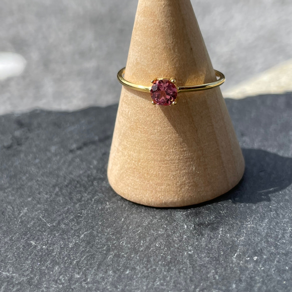 Rose pink ring   マラヤガーネット 1枚目の画像