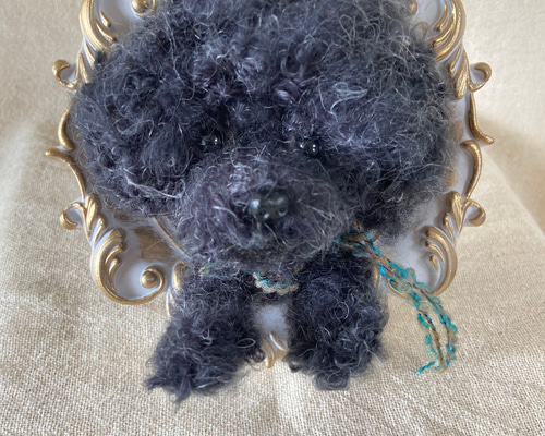 トイプードル 羊毛フェルト ミニ額 愛犬 プレゼント 羊毛