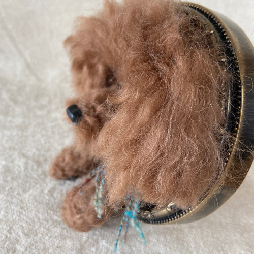 トイプードル 羊毛フェルト ミニ額 レッド プレゼント 愛犬 羊毛