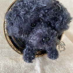 トイプードル　羊毛フェルト　ミニ額　羊毛　愛犬　プレゼント 2枚目の画像