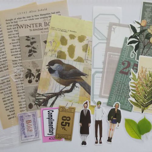 送料無料】コラージュ素材 おすそ分けファイル 紙もの詰め合わせ