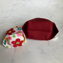 お弁当袋＆コップ袋（ホワイトお絵描き花柄） 3枚目の画像