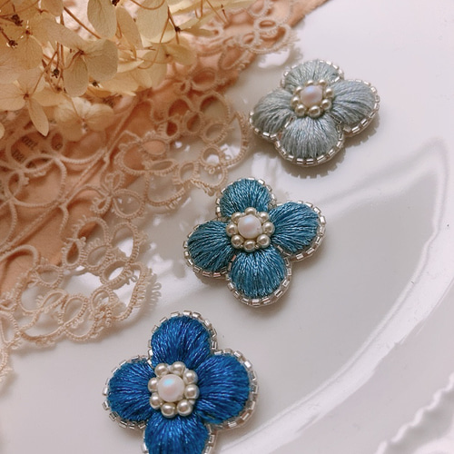 新♡紫陽花ピアス7 ≪SERASTINY / セラスティニー≫K10製 月うさぎ-/天然