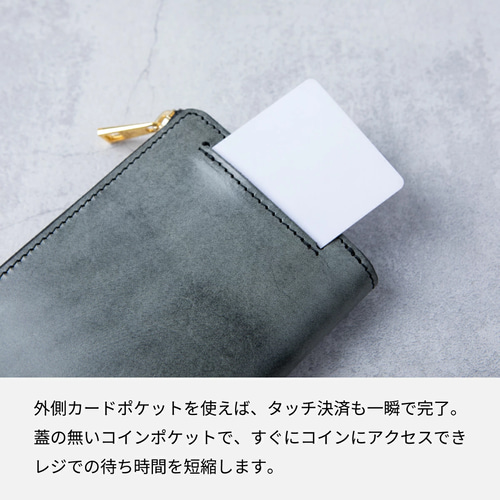 栃木レザー 長財布 l字ファスナー 本革 ホワイトワックス 財布