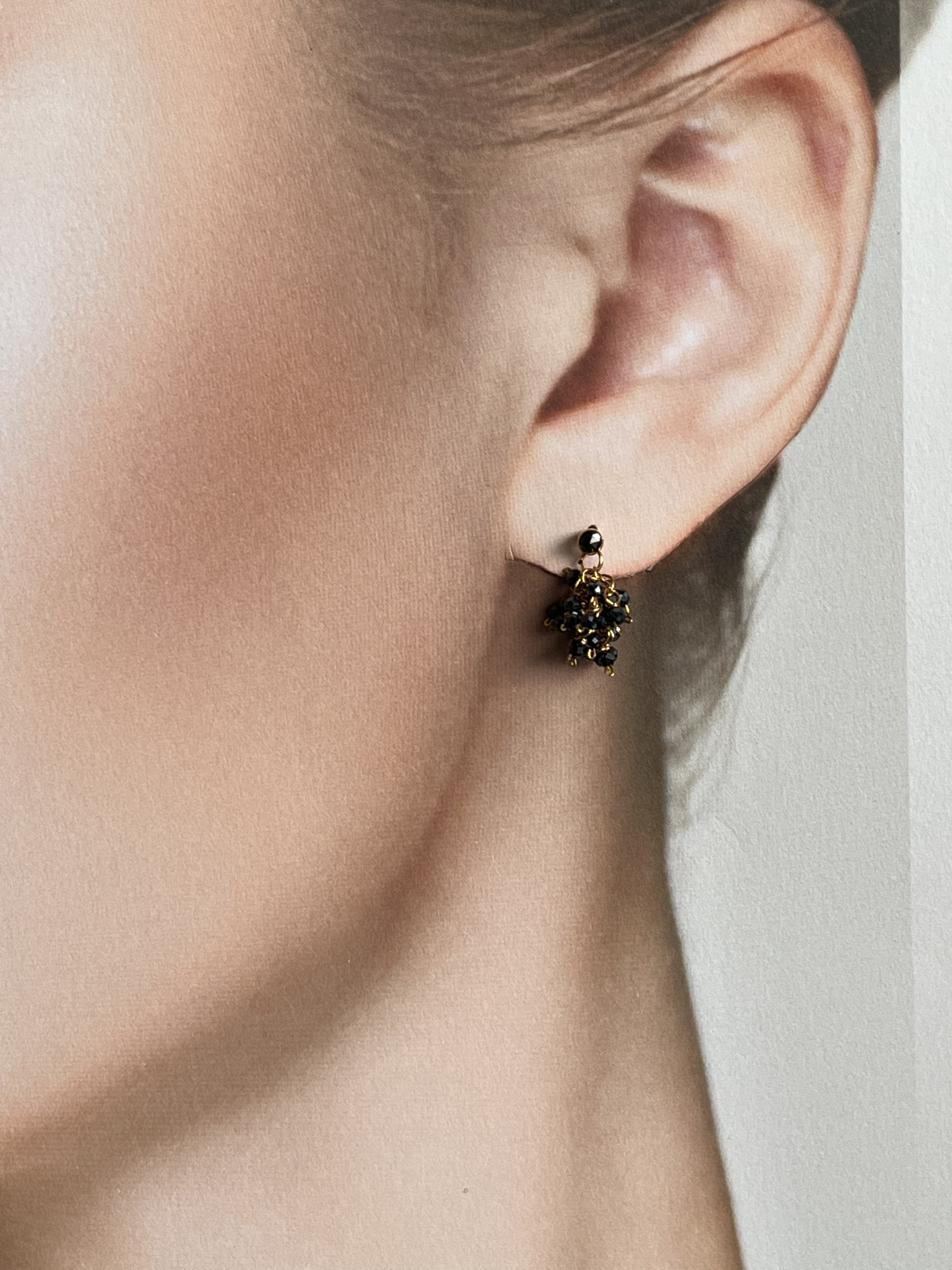 房 ブラックダイヤ×ブラックスピネル2wayピアス 5,110円