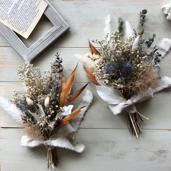 ドライフラワー アンティークホワイトのスワッグ